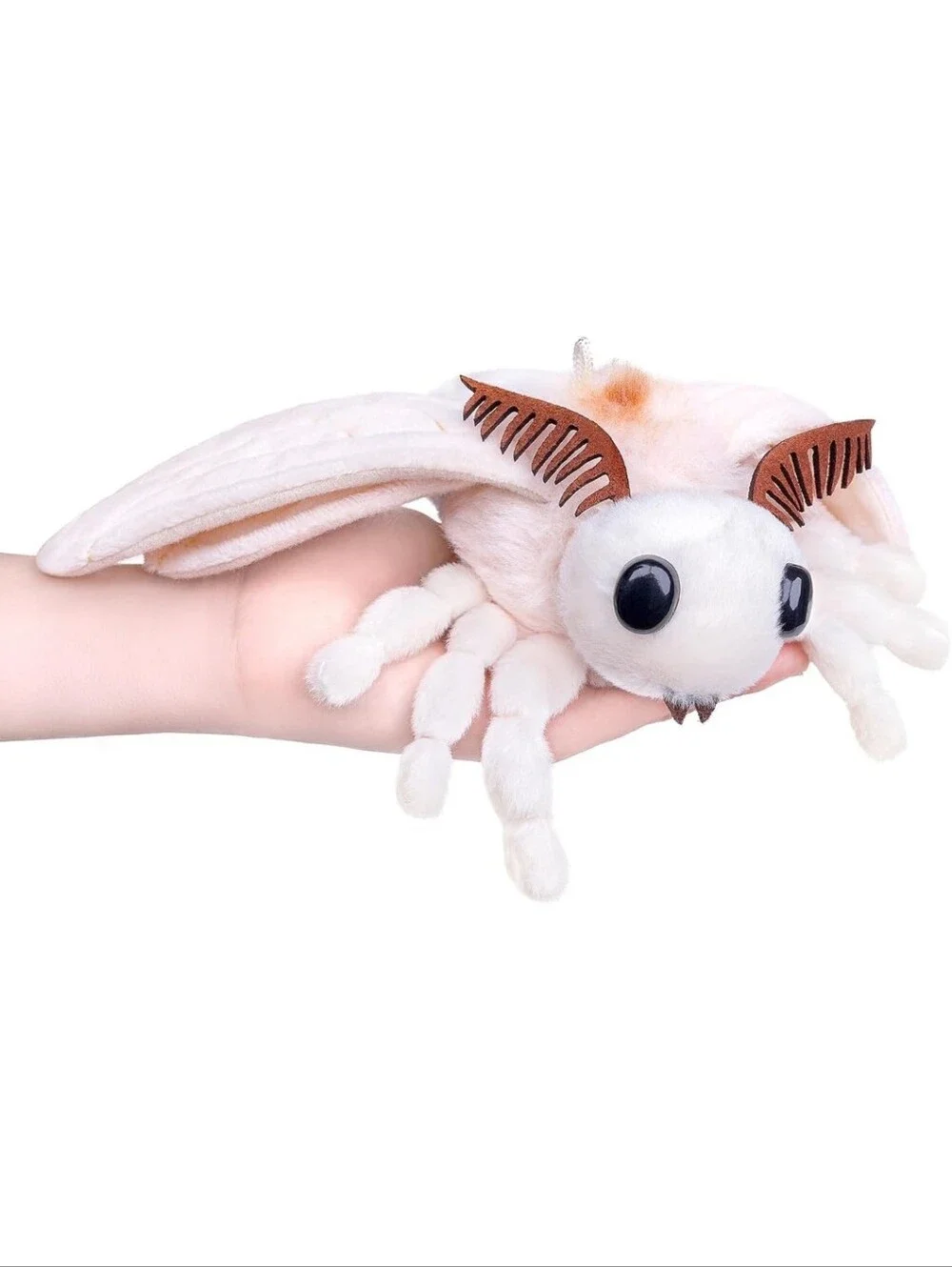 Plush White Moth Keychain Charm - Soft Pet Accessory